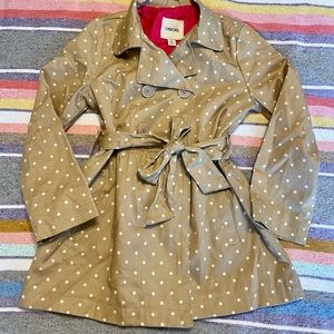 Beautiful girls polka dot trench coat